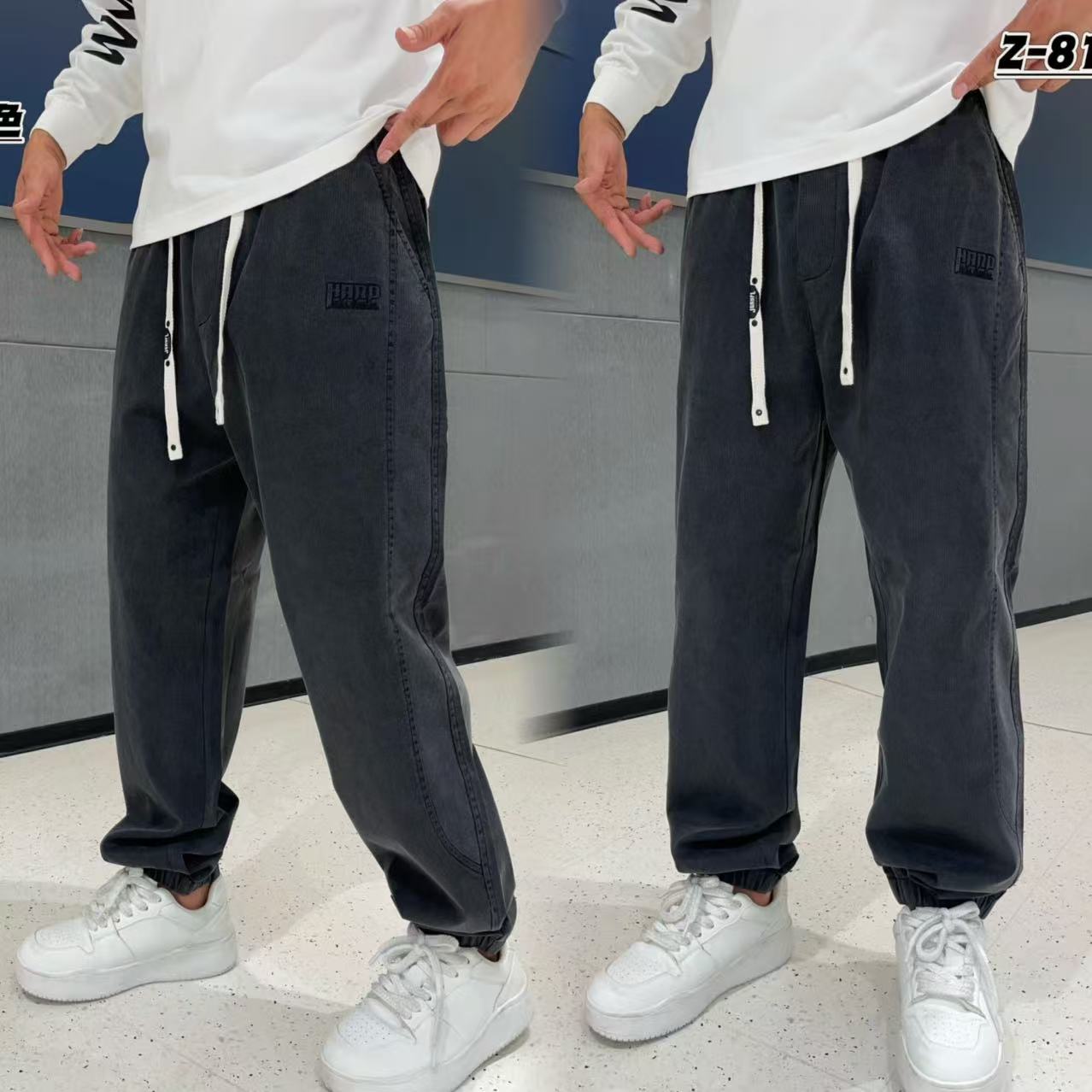  大码男装宽松胖子精品服饰加肥加大大码下装斜纹水洗休闲裤8133