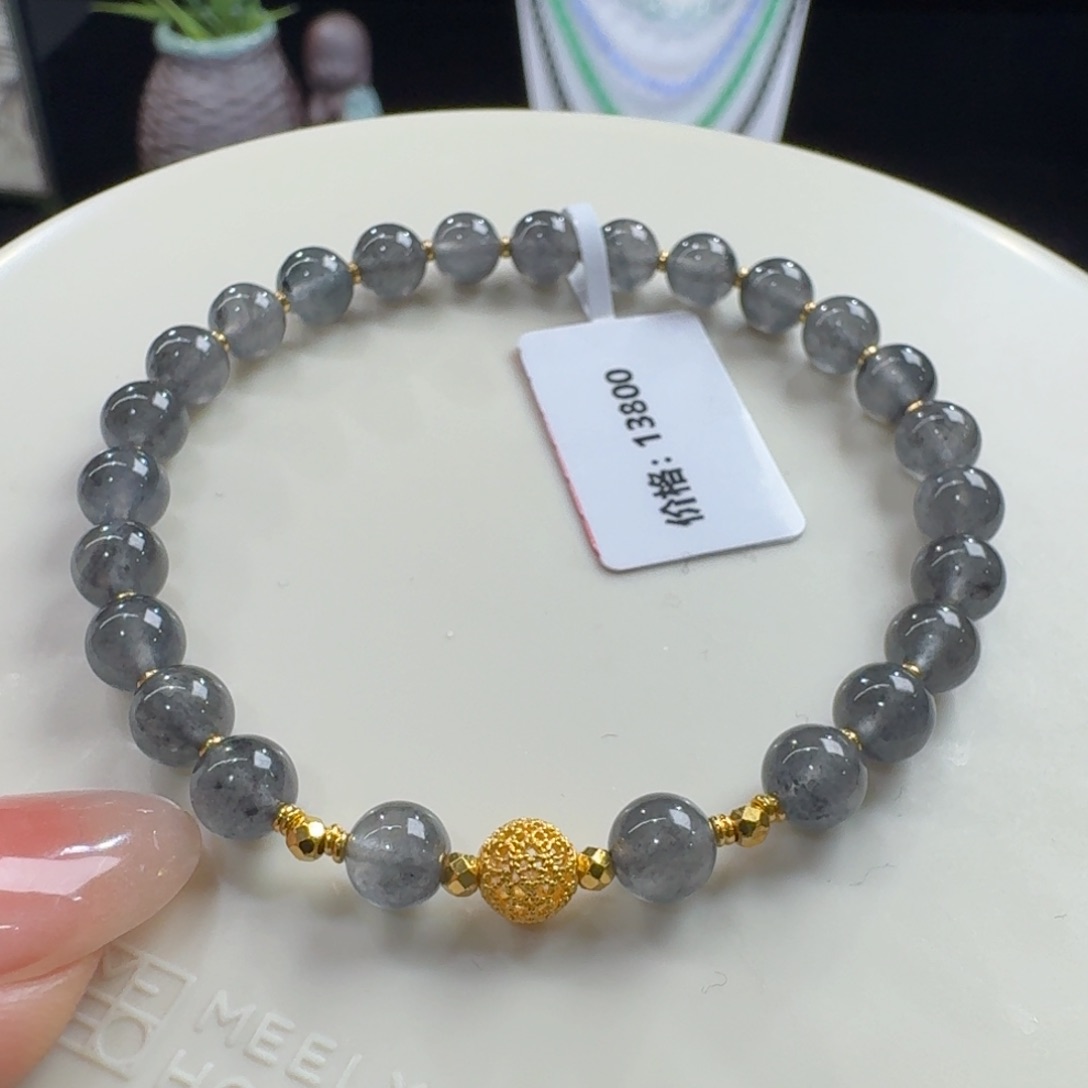 未镶嵌手串翡翠高冰设计款黑冰卡6百搭耐看