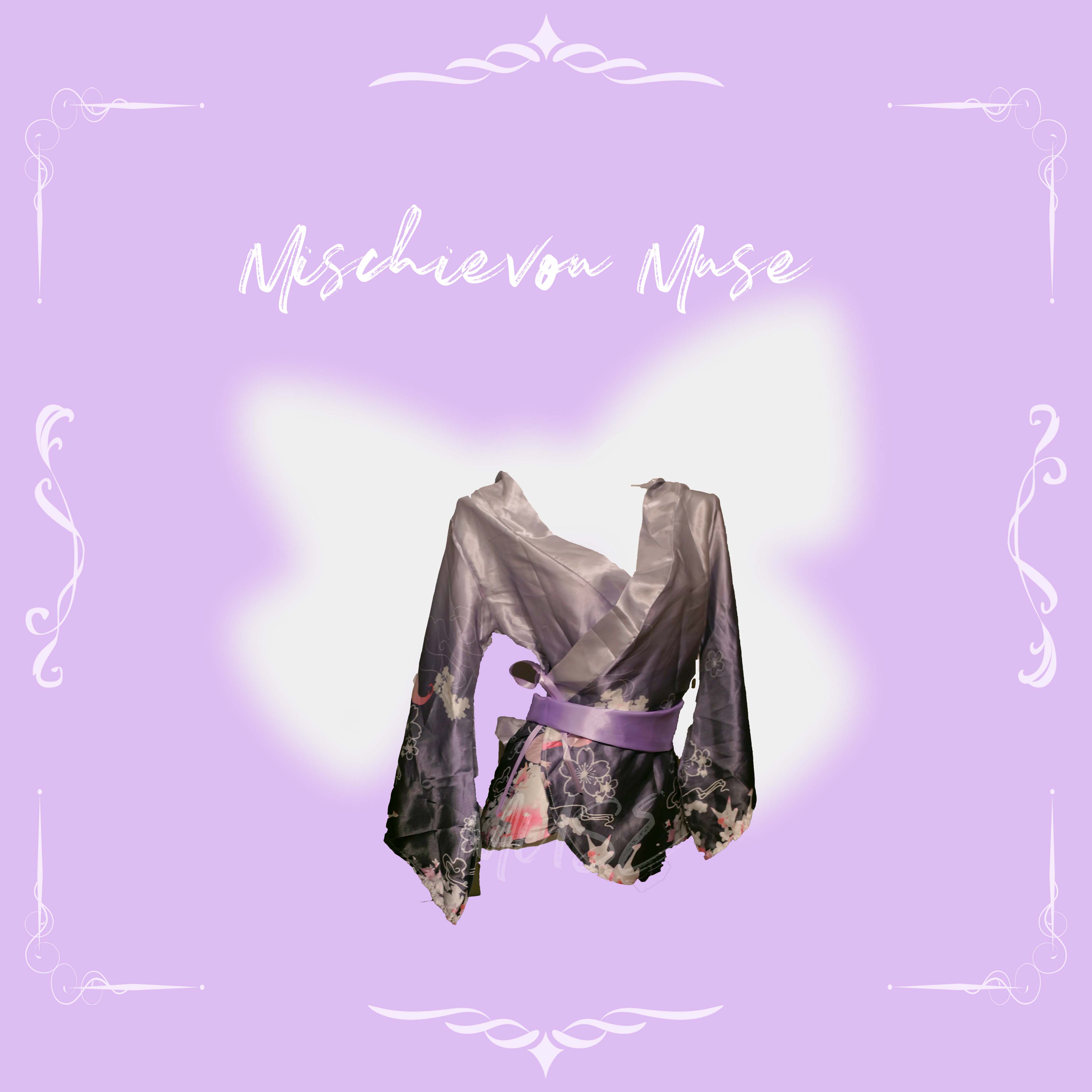 Mischievous Muse【枫染秋思】紫色日式和服睡袍