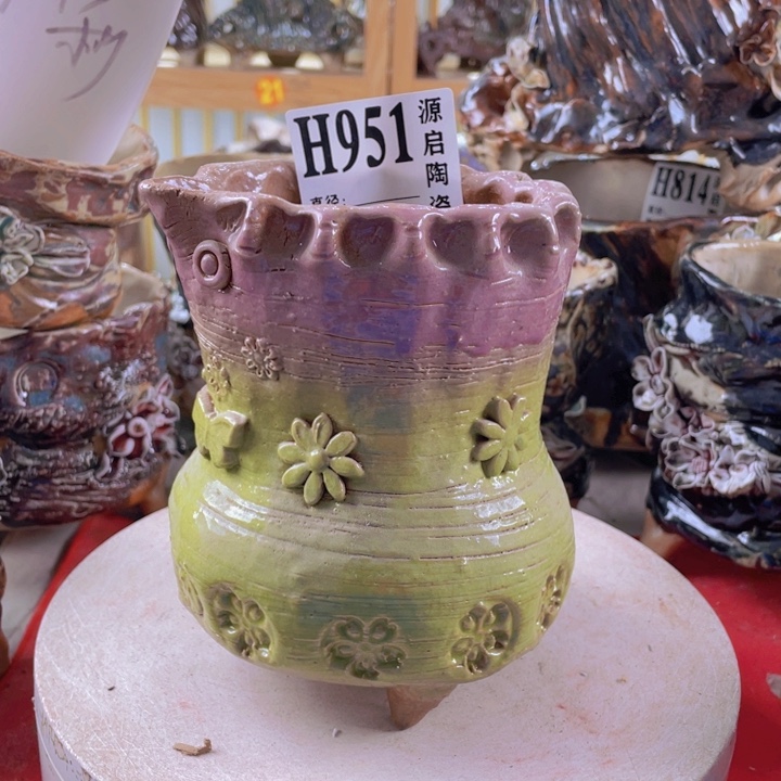 紫砂花盆景德镇陶瓷951