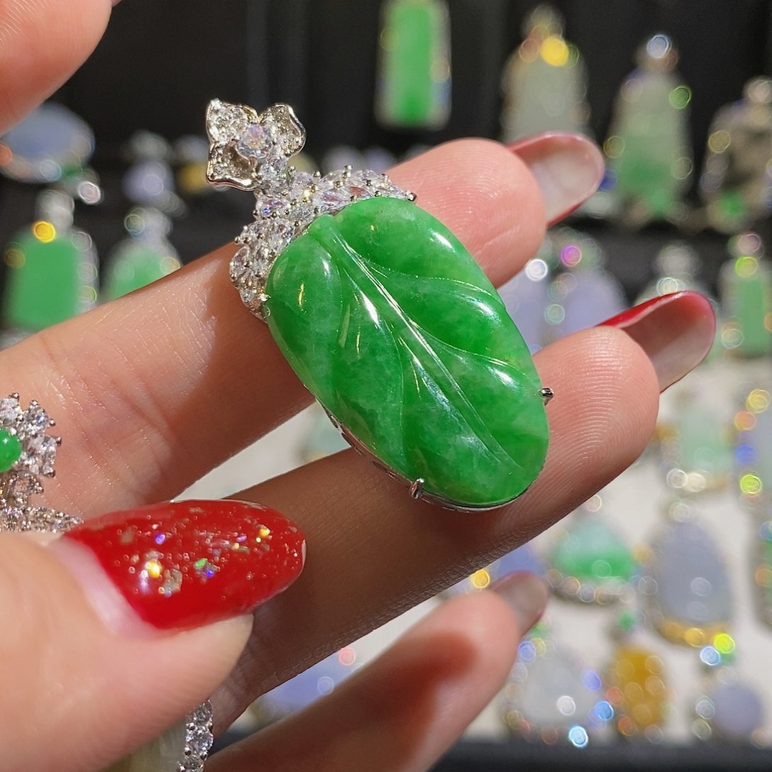 翡翠颈饰银S925镶嵌?****诺天然翡翠