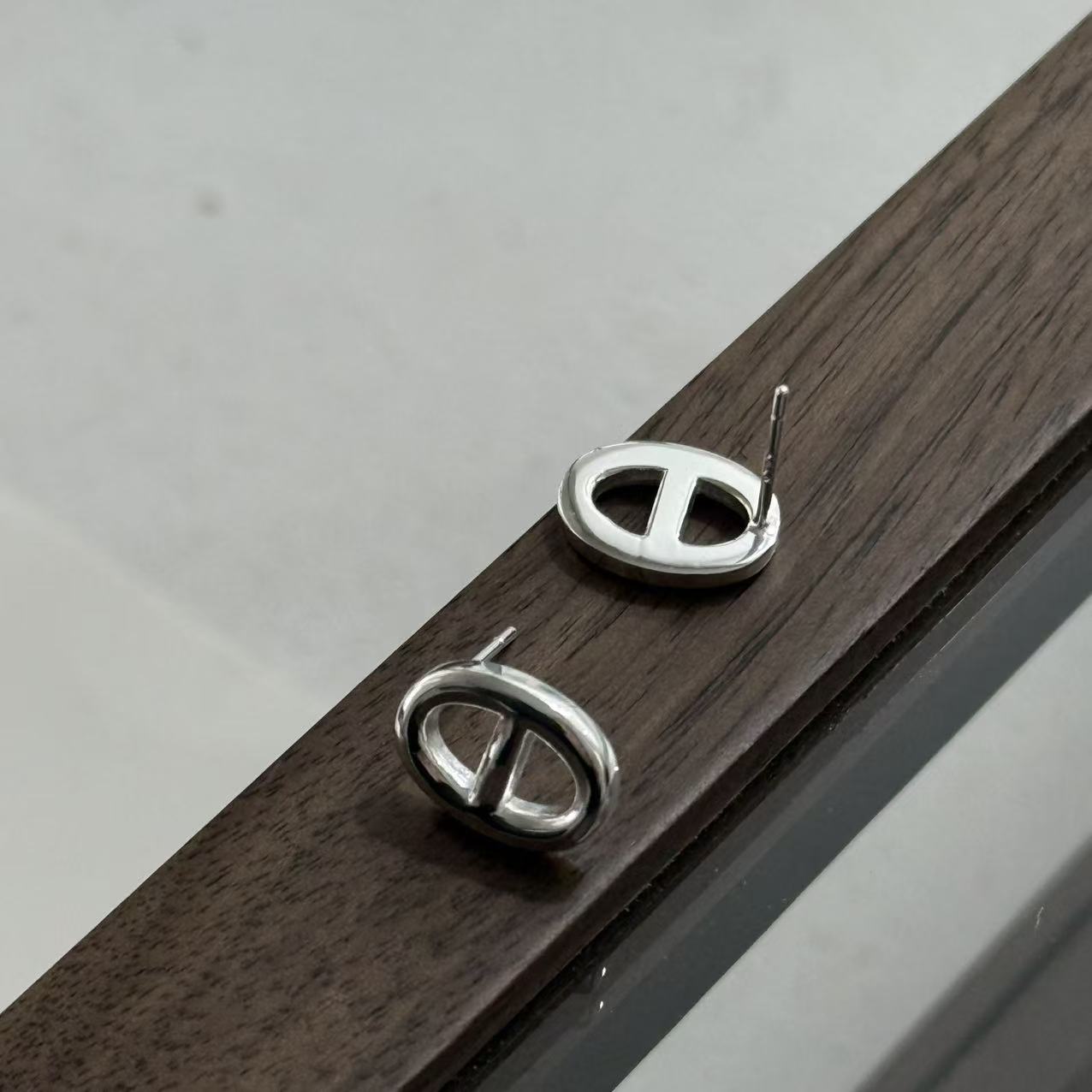 925银耳饰 925纯银  猪鼻耳钉 简约百搭