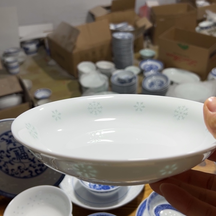 碗8寸雕刻雪花盘子