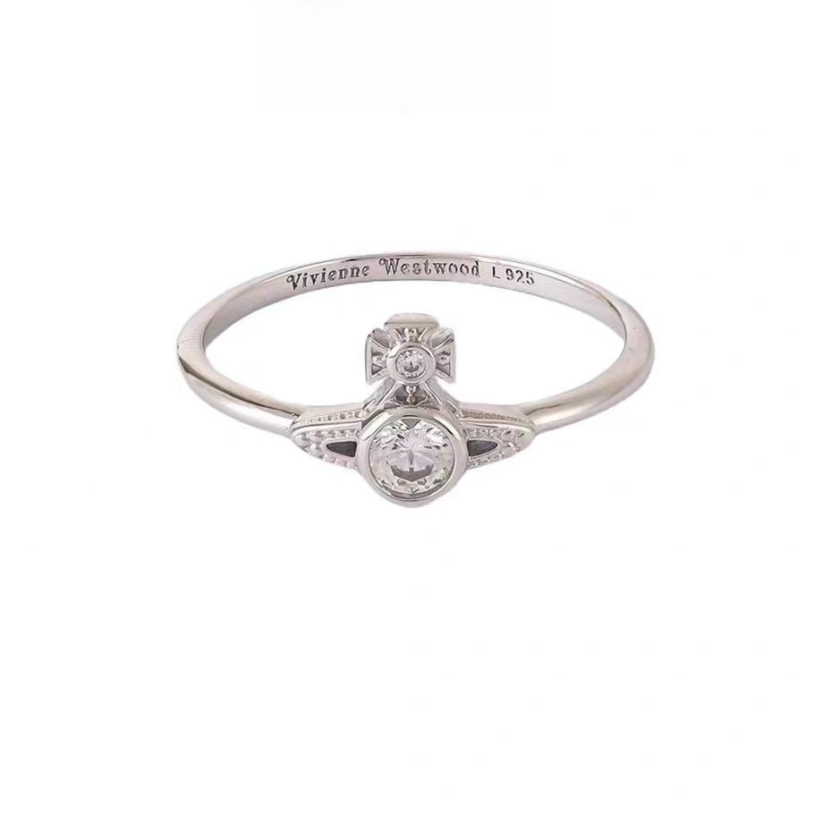 黄铜陶瓷戒指 单钻土星戒指简约气质轻奢时尚小众百搭女士