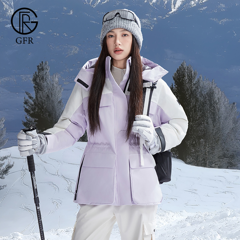 明星同款2025秋冬新款羽绒服短款滑雪服加厚户外防风保暖羽绒外套