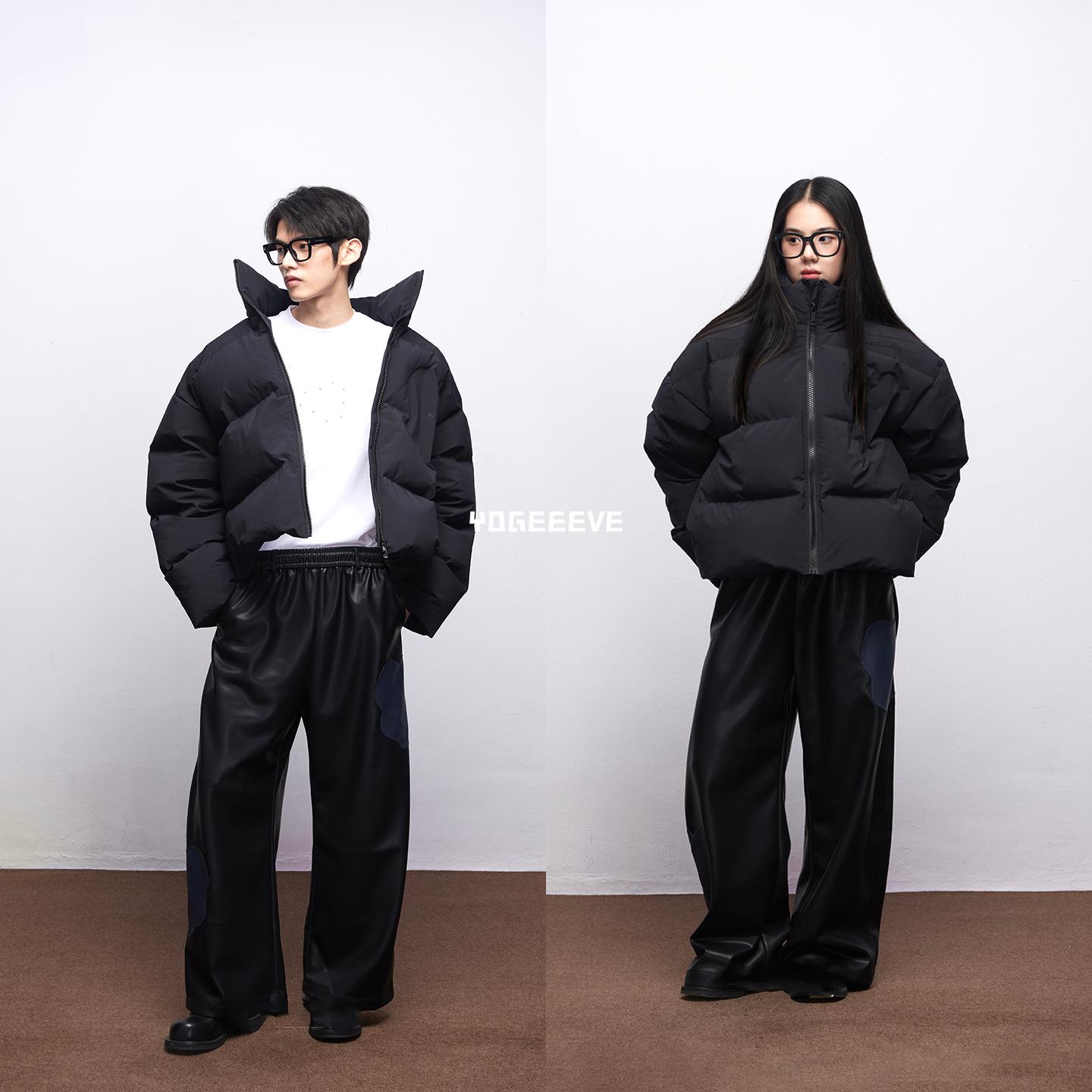 YE/B5原创设计师 90白鸭绒高充绒量落肩廓形短款羽绒服