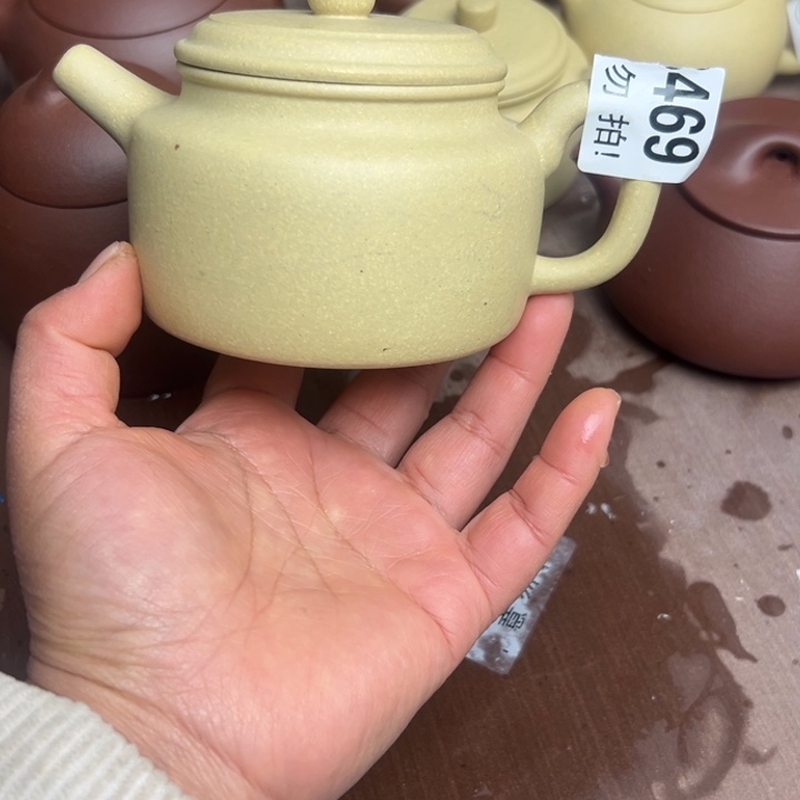 紫砂茶壶本绿半手工300cc