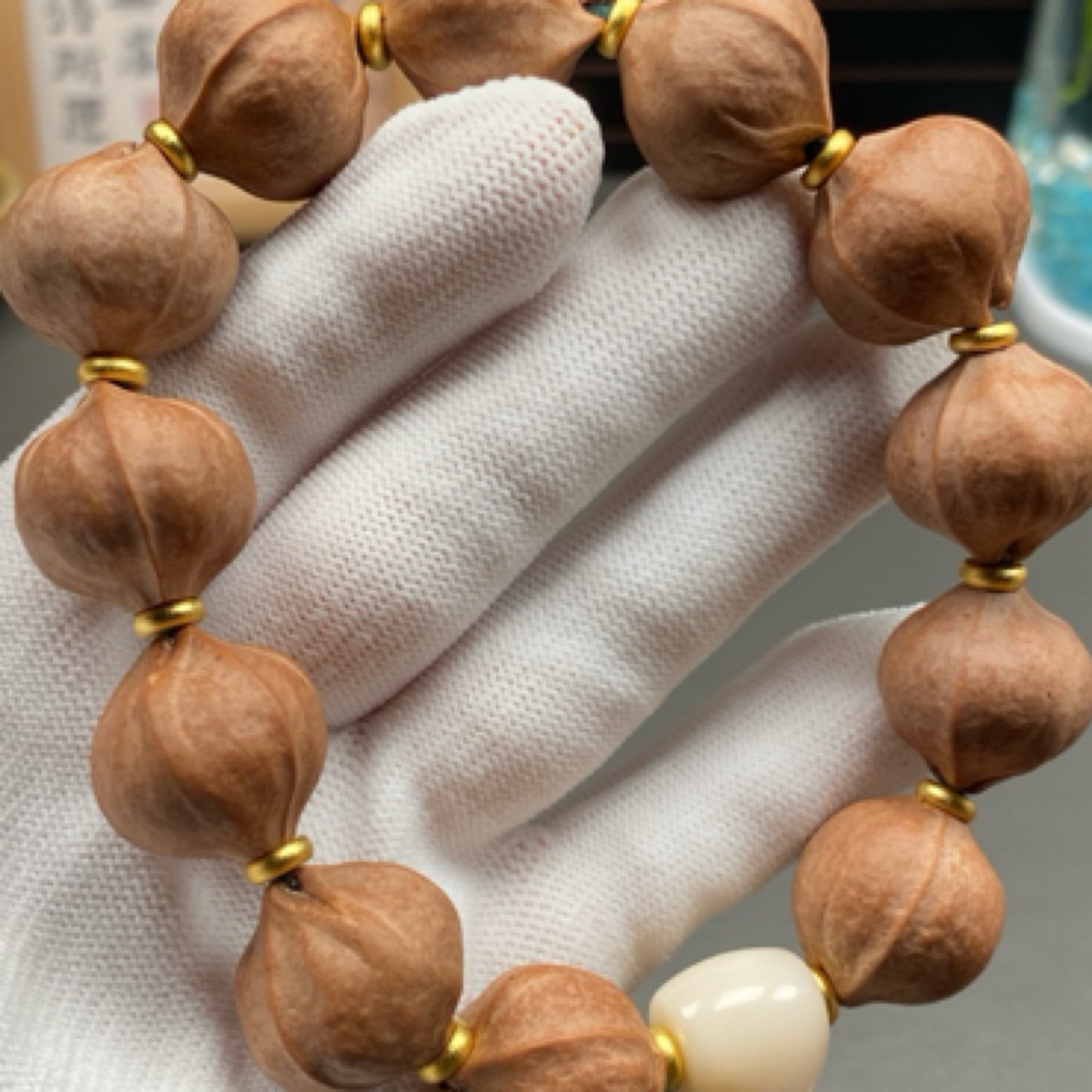 20×21橄榄核铁核原皮手串