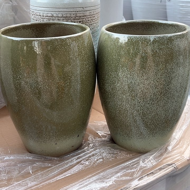 紫砂茶碗绿精品两个口径16高度23