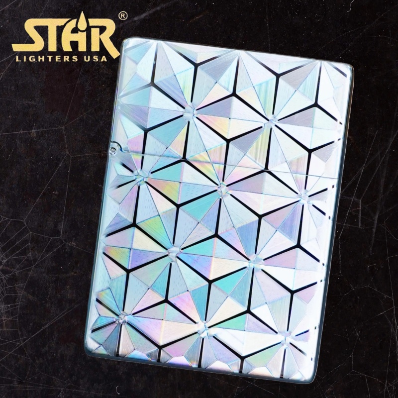 STAR恒星st9镭射钻石纹煤油打火机