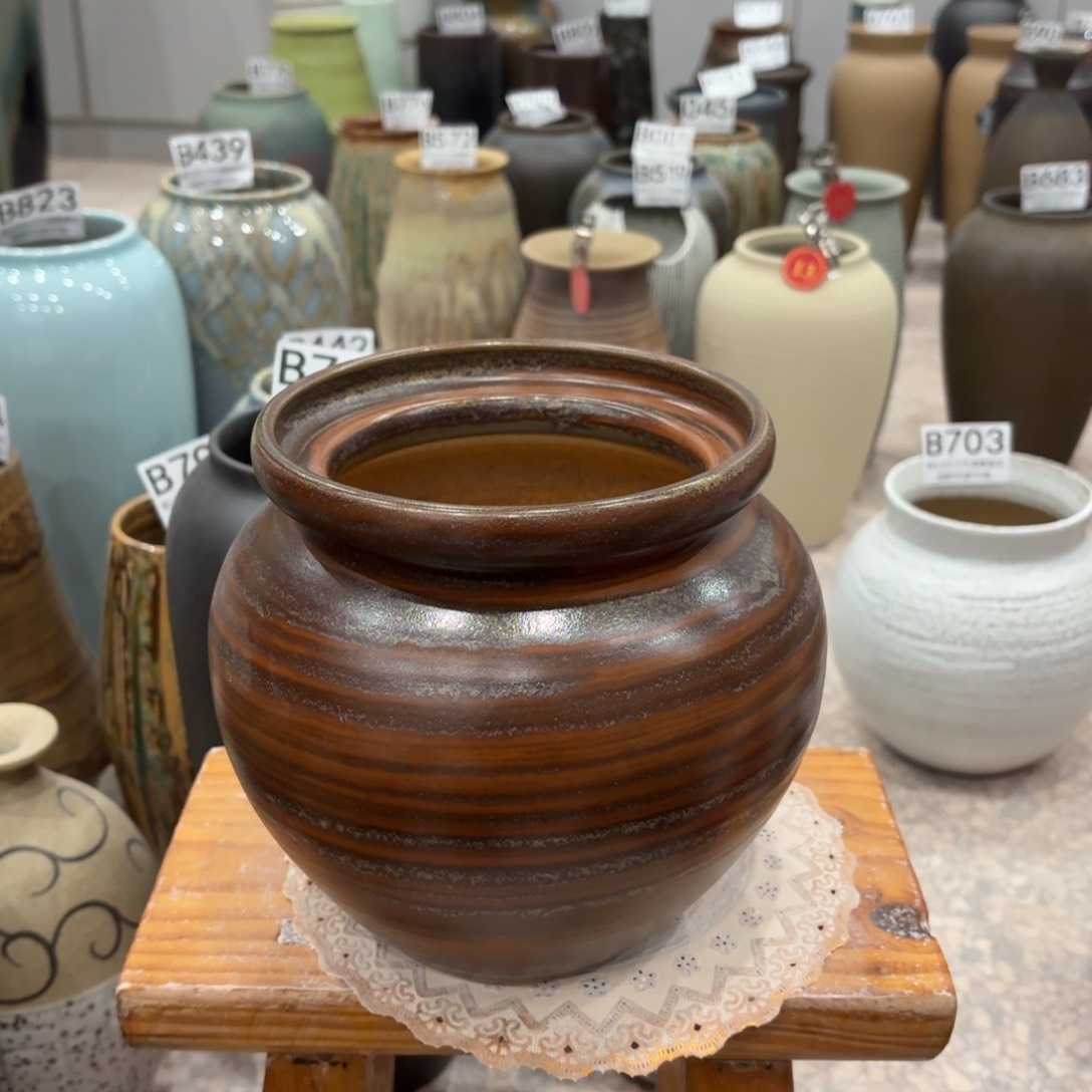 摆件景德镇陶瓷花瓶高18口11