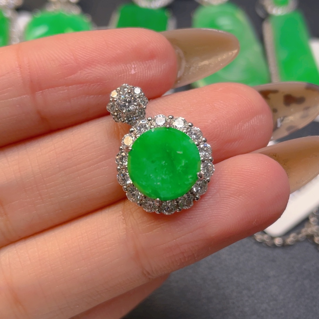 翡翠银S925镶嵌颈饰