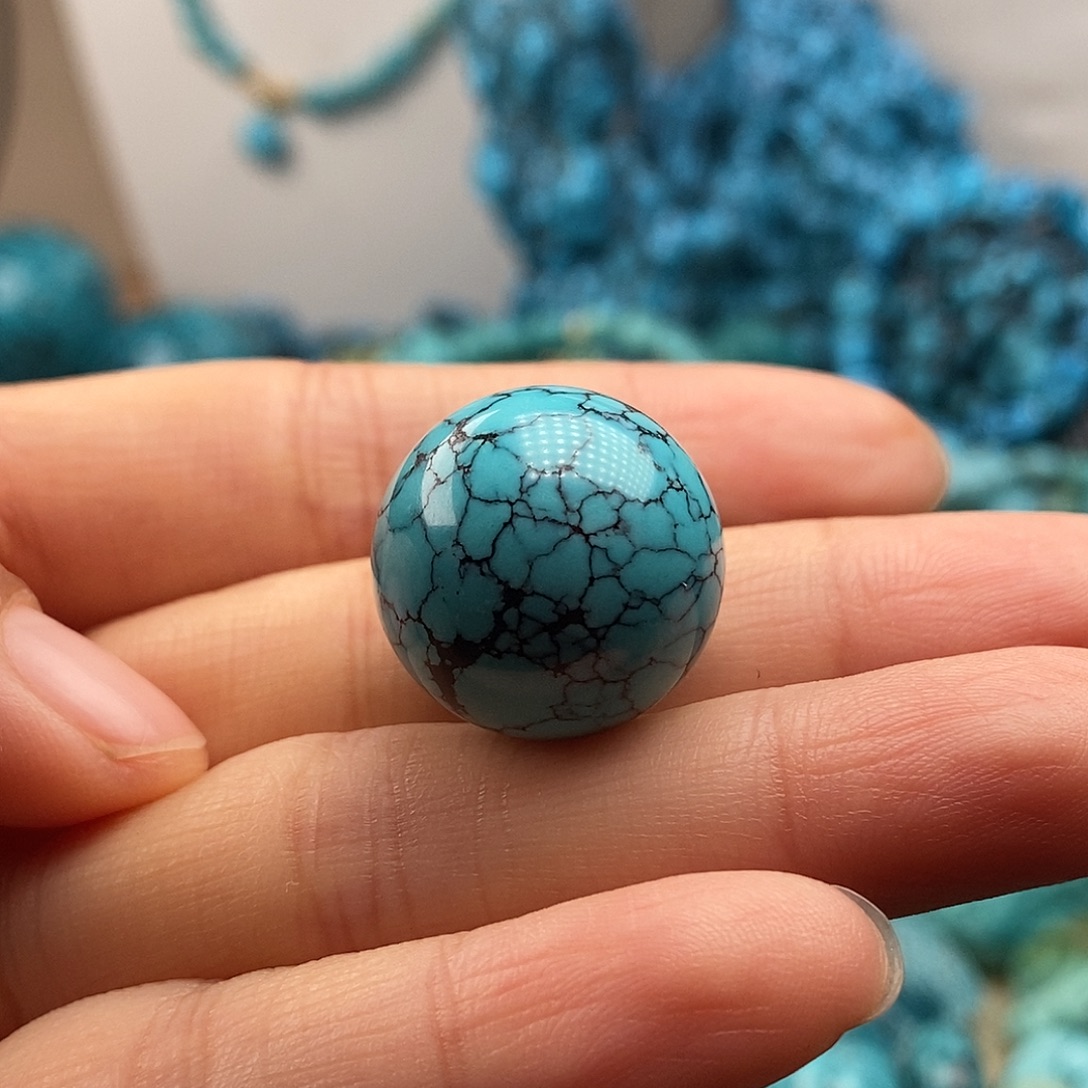 绿松石银S925镶嵌珠宝半成品