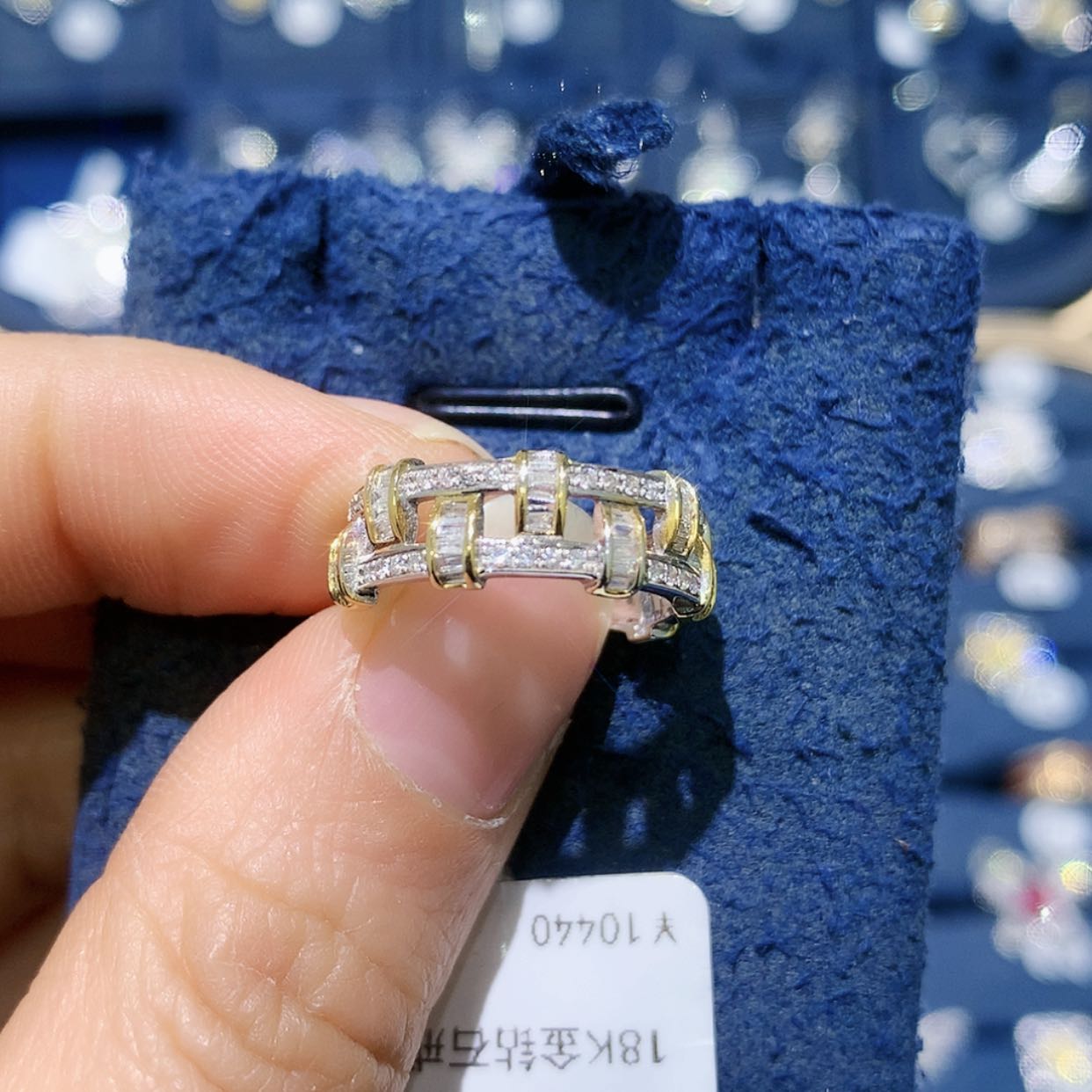 【闪购商品】钻石戒托18K金镶嵌编织排戒