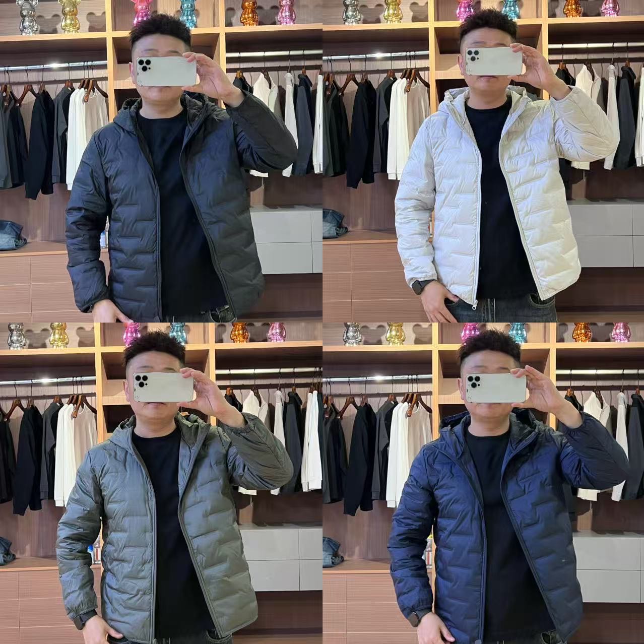 【XQ】秋季新款8088男士休闲连帽薄羽绒服