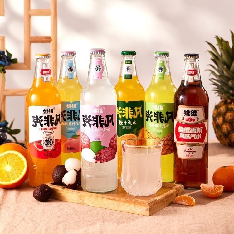 网红国产玻璃瓶维维汽非凡果汁汽水凤梨清爽500ml