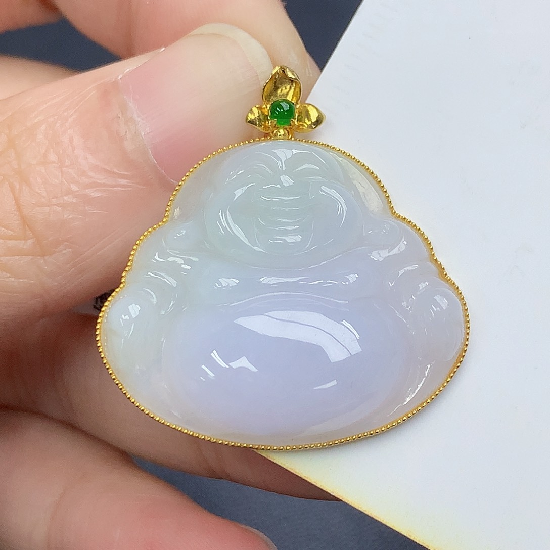 颈饰18K金镶嵌翡翠