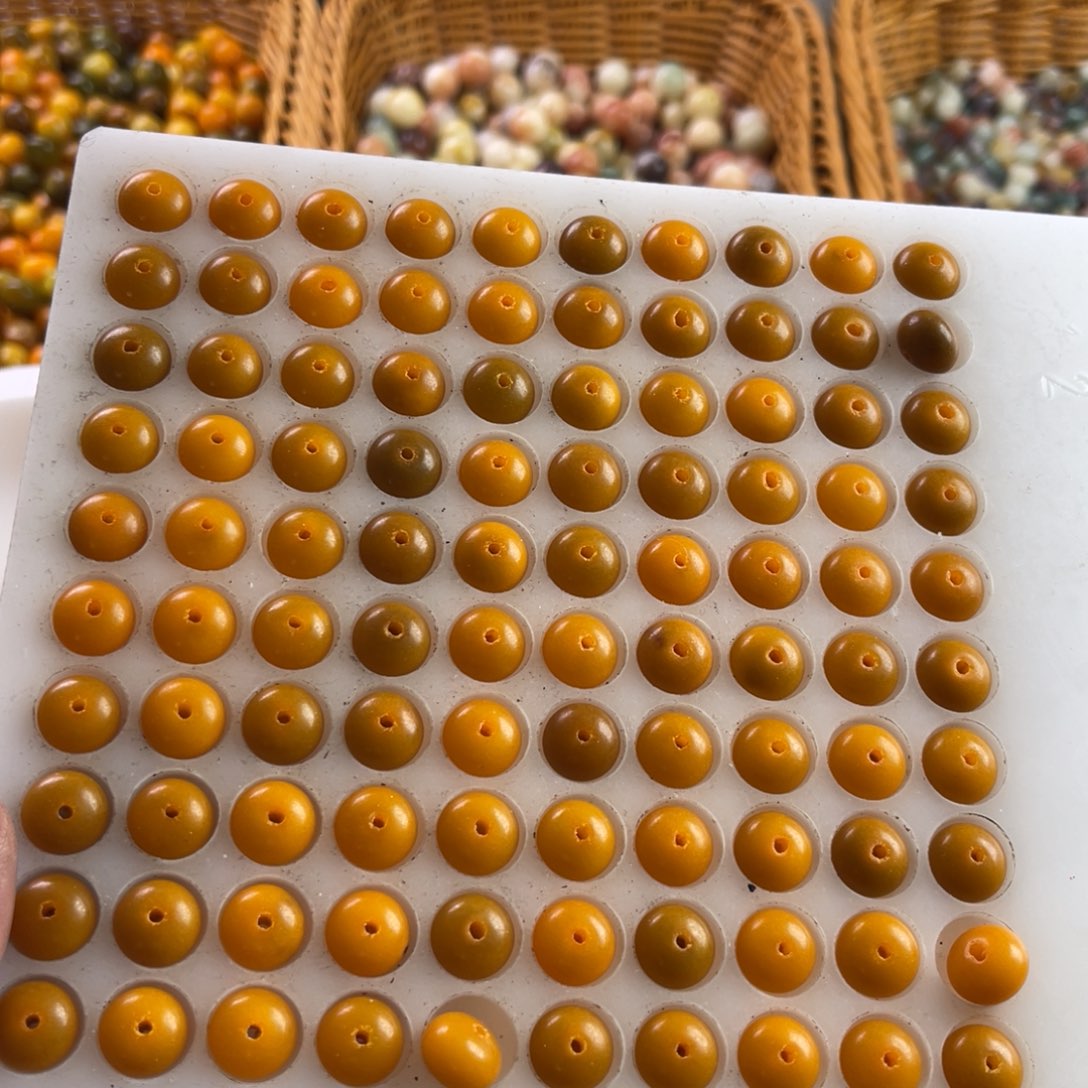 吊坠白玉菩提11-7橘色算盘200颗