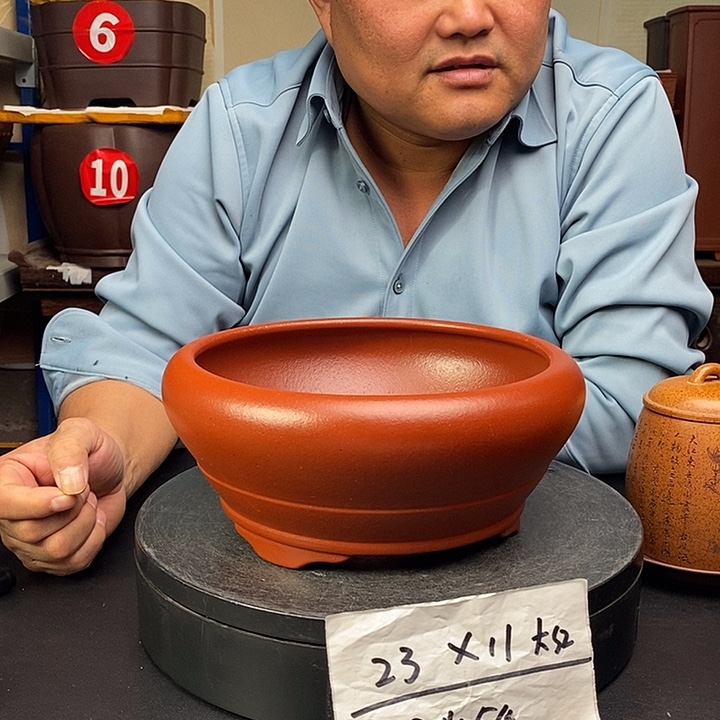 紫砂花盆货号一只WK54