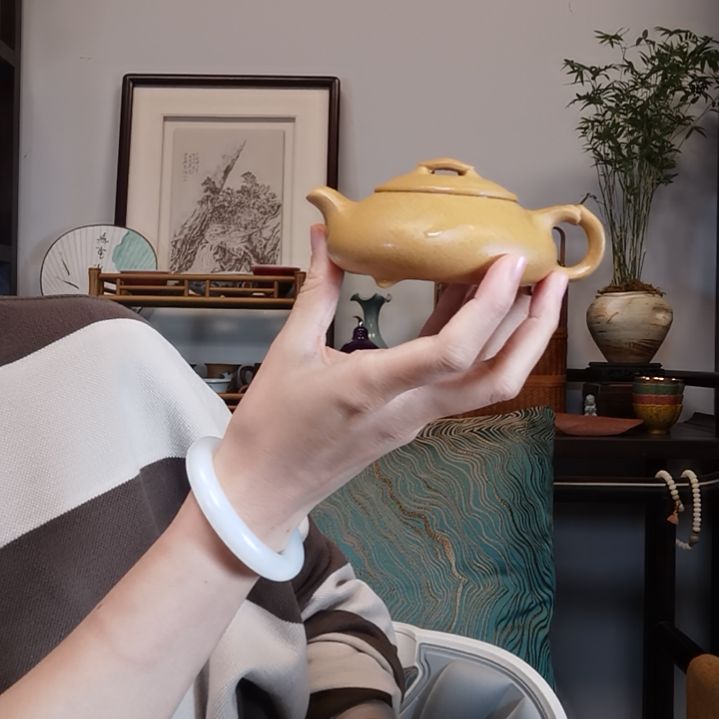 指***待紫砂茶壶简瓢半手工