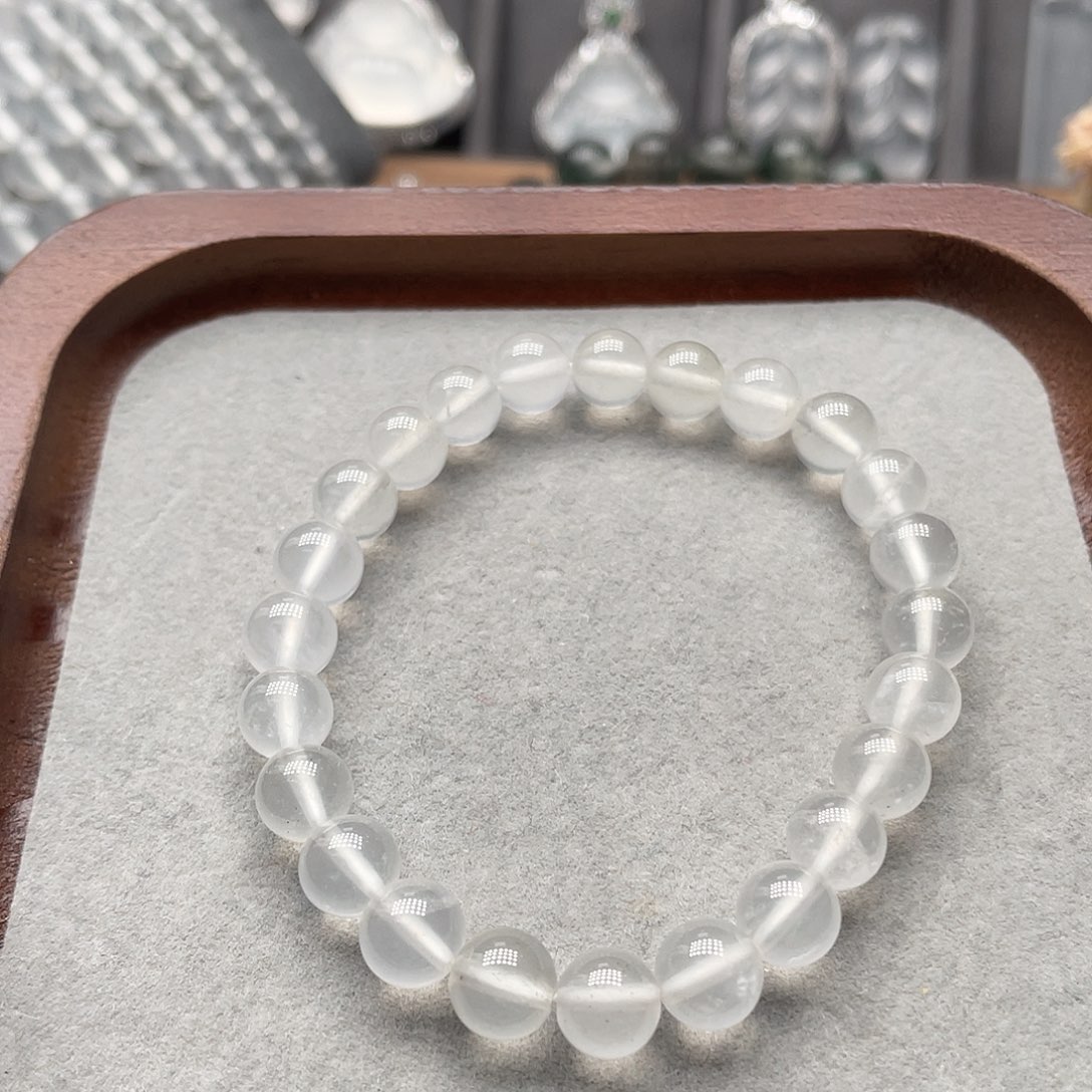 石英质玉未镶嵌手串8mm微色微棉介意勿拍