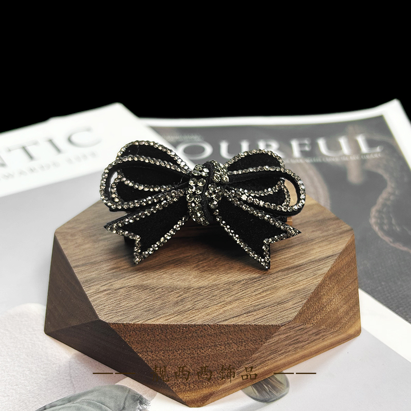 【LXX靓西西】2129黑色多层蝴蝶结6.3厘米弹簧夹