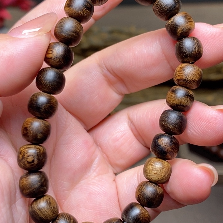沉香手串越南芽庄白棋楠瘤疤08