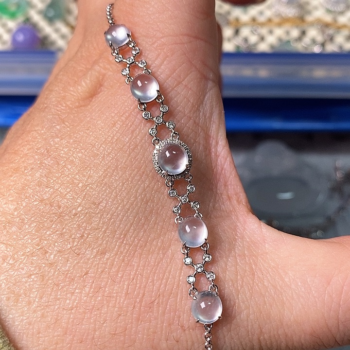 翡翠颈饰18K金镶嵌手链