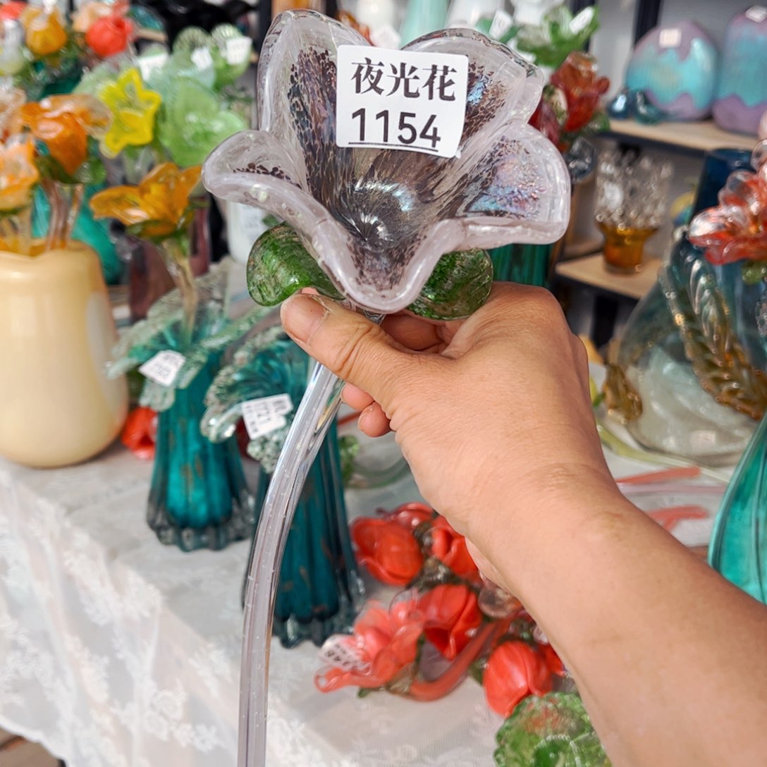 琉璃夜光短花30长 花瓶摆件