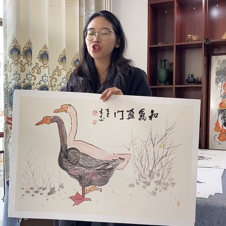 国画纯手绘国画写意作品45*68