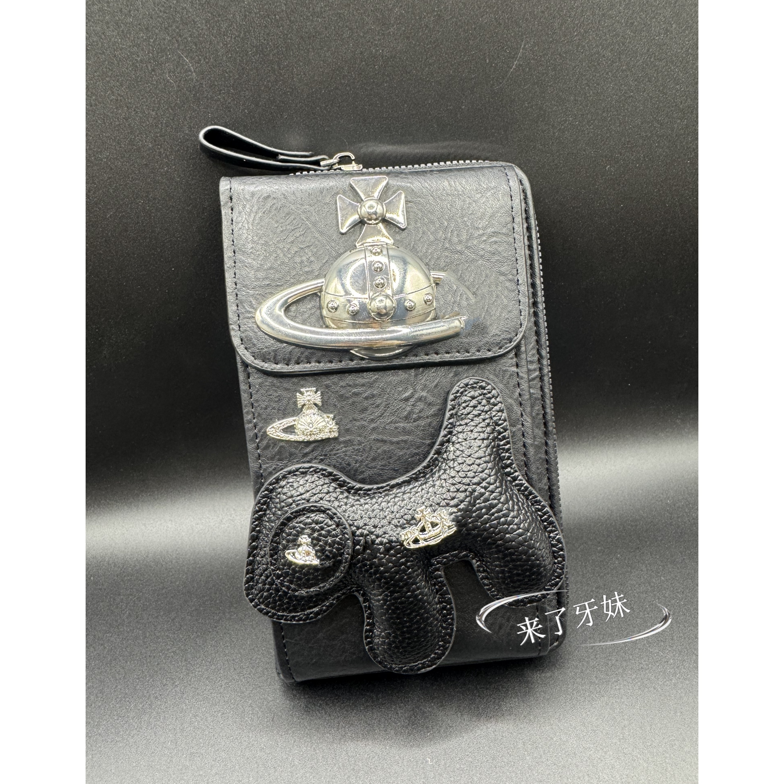 小狗黑包时尚百搭女士复古单肩简约ins