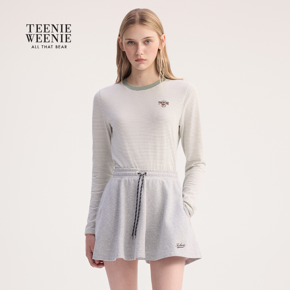 TeenieWeenie小熊女装T恤25秋季新款活力条纹打底衫女TTLS254T01T