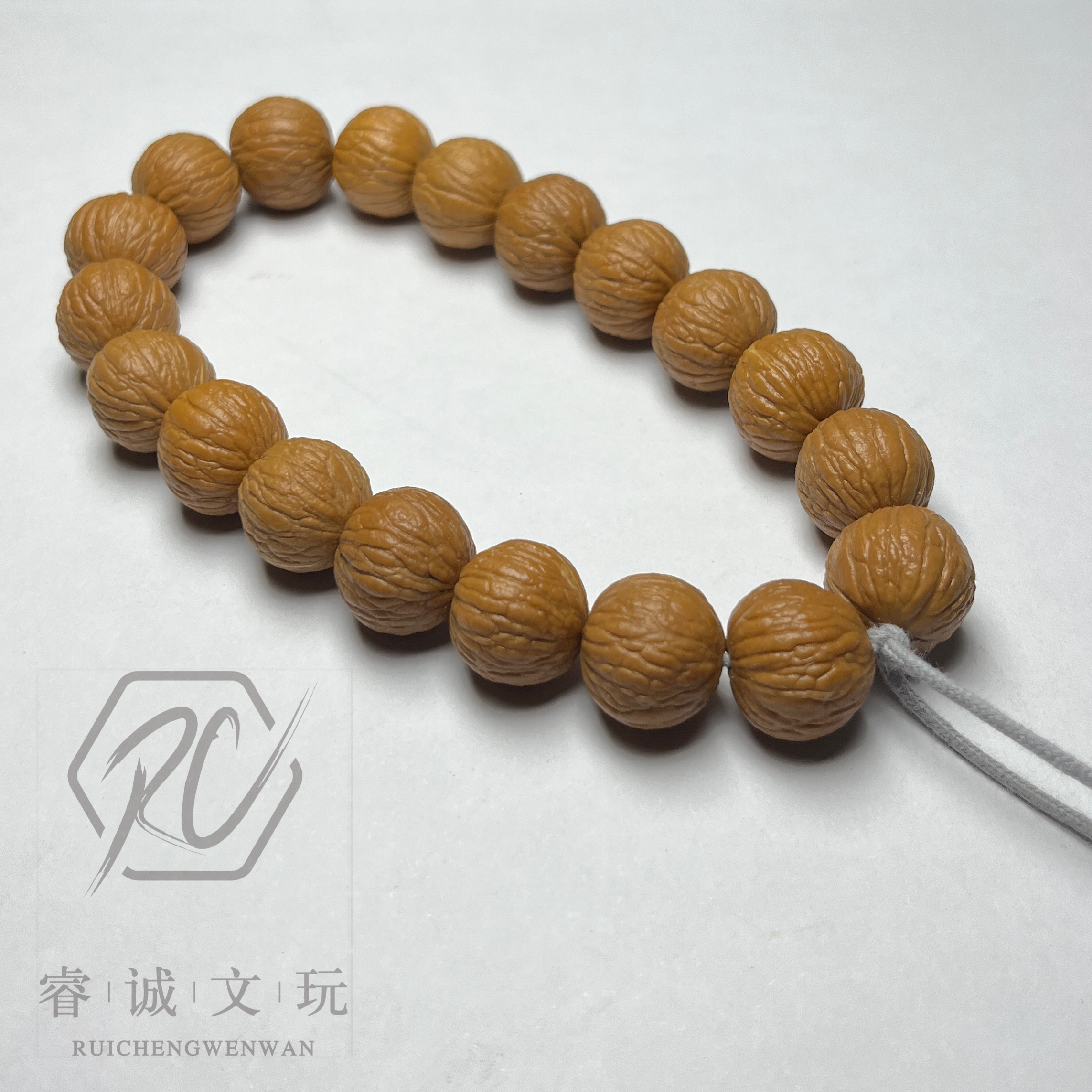 睿诚文玩猴头核桃原皮小凤羽尺寸15原皮原色超性价比毕业级手串