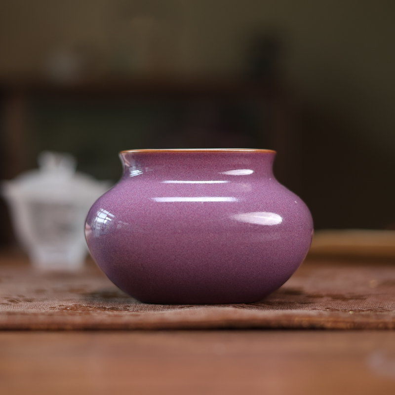 【九姐爱喝茶】紫色-黄丽君-四方茶洗,口径4.5高8.5（黄丽君S0243）