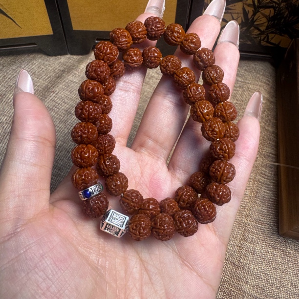 8mm小金刚菩提子双圈手链男女士文玩机刷玉化 梅花 包浆手串