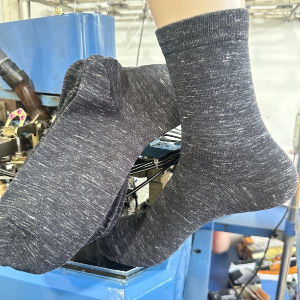 厚款高筒41-43黑色全棉微段特精梳棉抗菌袜舒适透气不臭脚