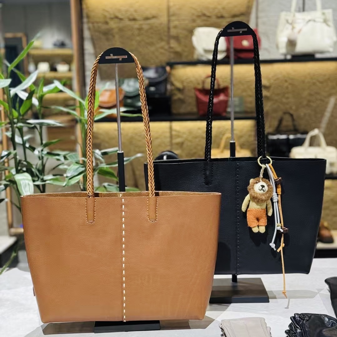 食草堂托特包单肩包女士休闲通勤时尚hobo真皮简约