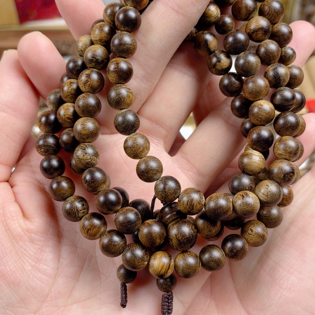 沉香手串越南芽庄白棋老料满瘤疤0.8×108