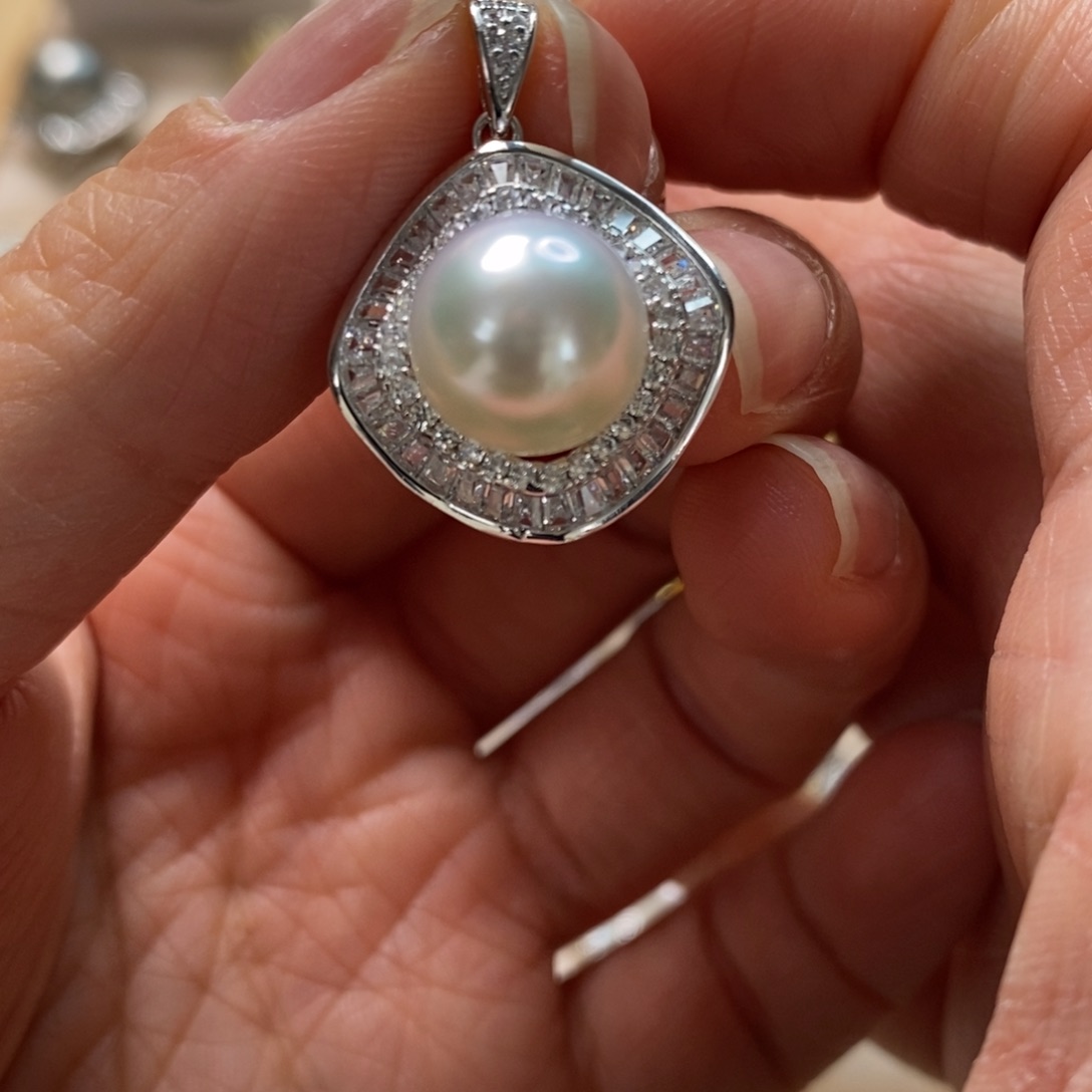 海水珍珠颈饰银S925镶嵌