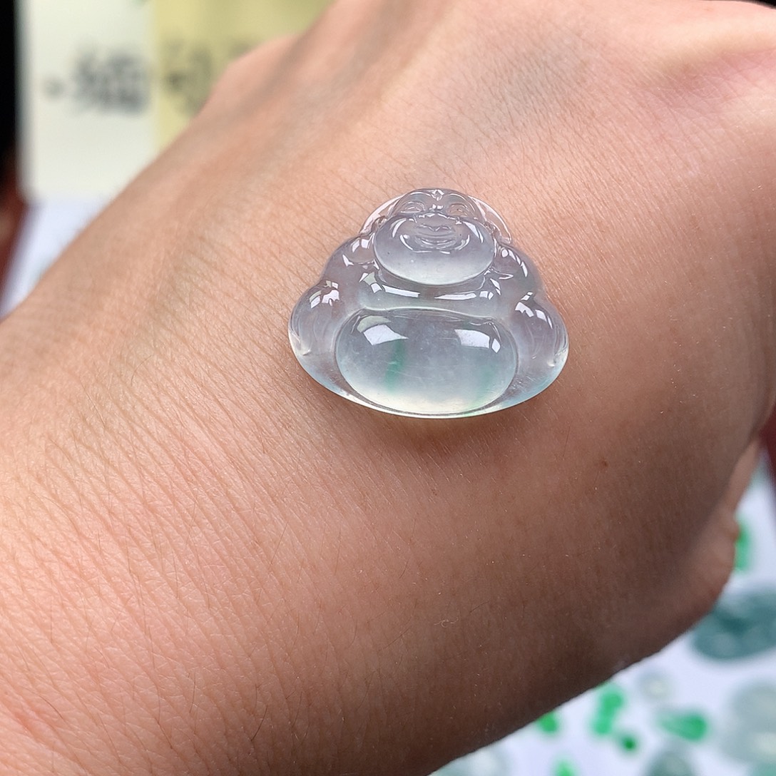 翡翠裸石缅甸天然A货翡翠冰种佛公