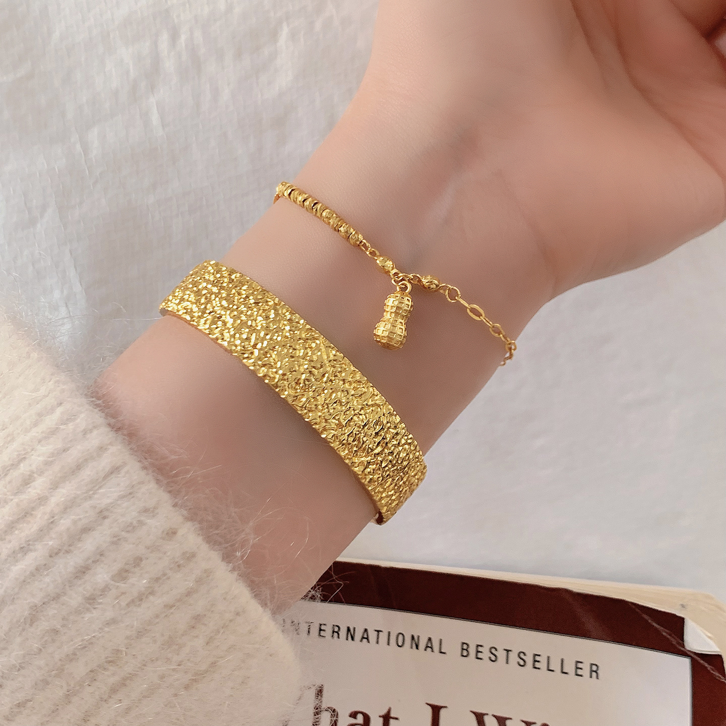 铜合金手镯 「锤纹」可调节素款百搭复古法女款民族风气质轻奢时尚