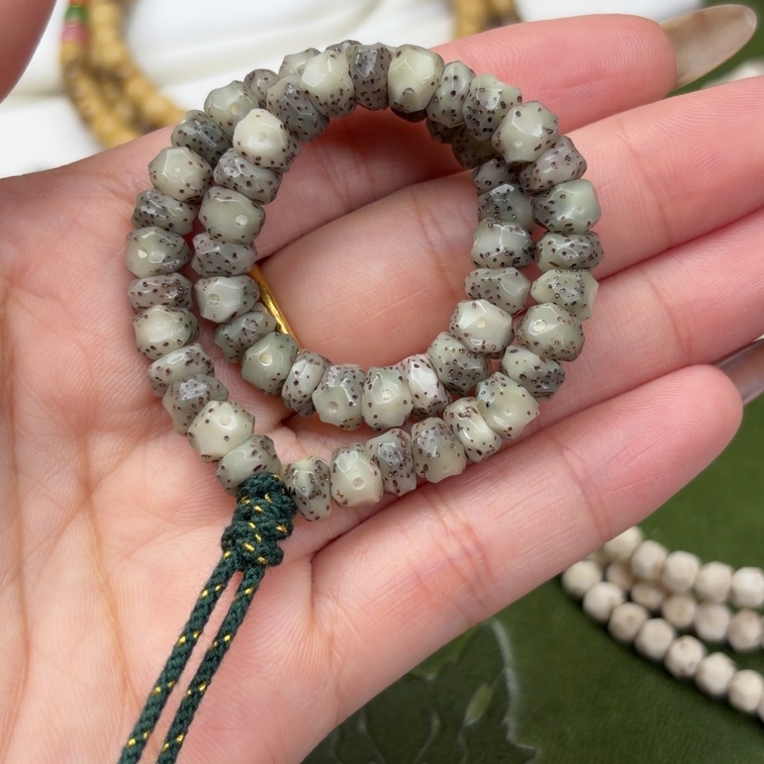 平***-星月菩提手串❗️单金标❗️6.5燃烧机❗️玉化冰糖石玉料❗️