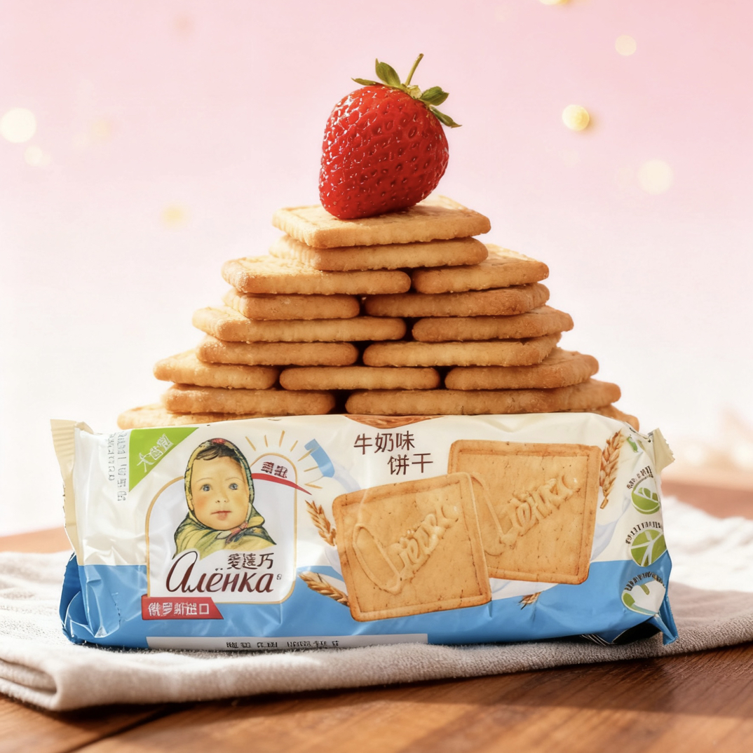 （2包）俄罗斯进口爱莲巧多口味饼干190g/包