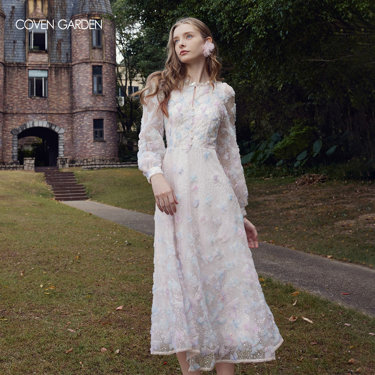 【哥文花园】重工蝴蝶刺绣连衣裙CSA1081040