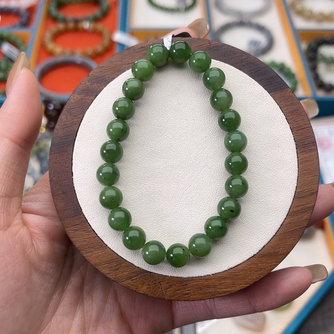 和田玉未镶嵌手串A10卡8