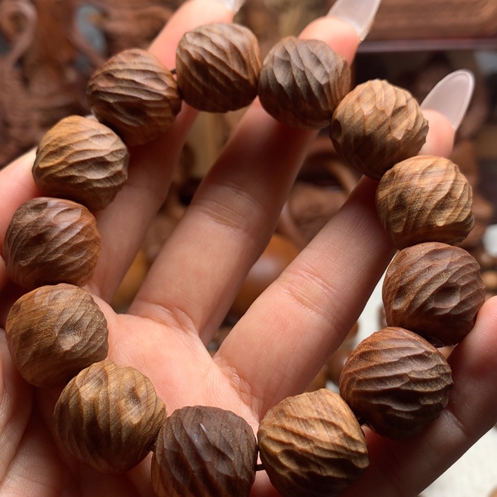 檀香木手串/手链海*老山檀木1718焦糖沉水