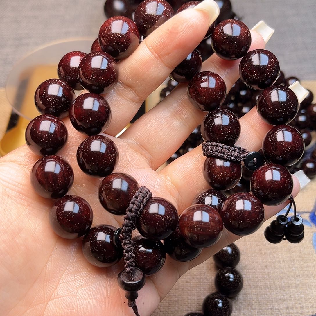 檀香紫檀（小叶紫檀）冰*1.5 15颗细满星 2条