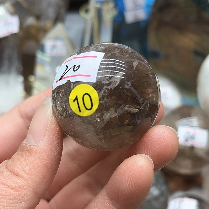 烟晶87克水晶小球未镶嵌