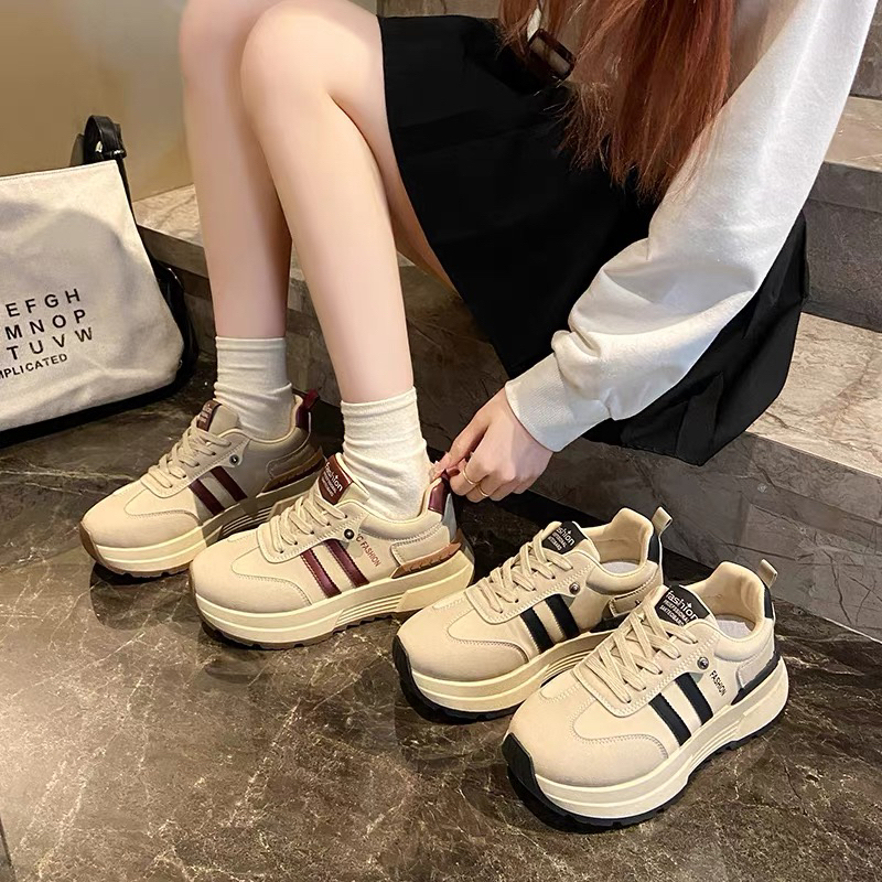 邹先森2707-55加绒加厚小蛮腰阿甘鞋女爆款厚底德训