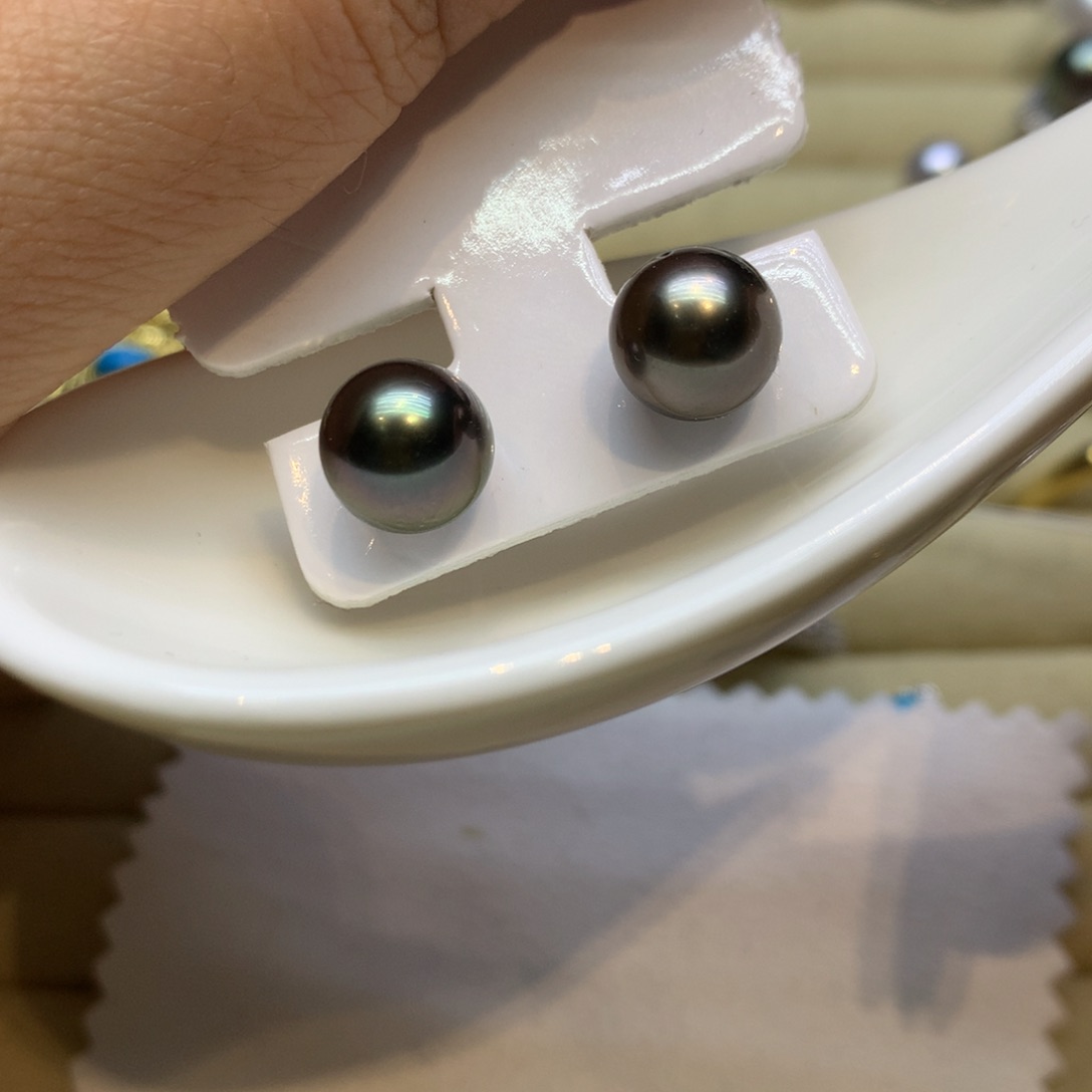 银S925镶嵌耳饰海水珍珠